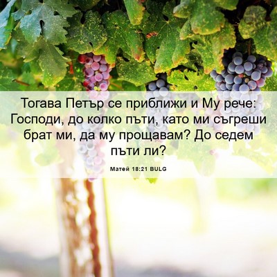 Picture 06 - Матей 18:21 BULG - Тогава Петър се приближи и - Bible Verse Picture