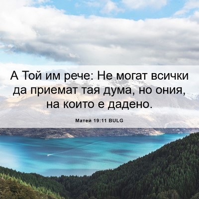 Picture 06 - Матей 19:11 BULG - А Той им рече: Не могат - Bible Verse Picture