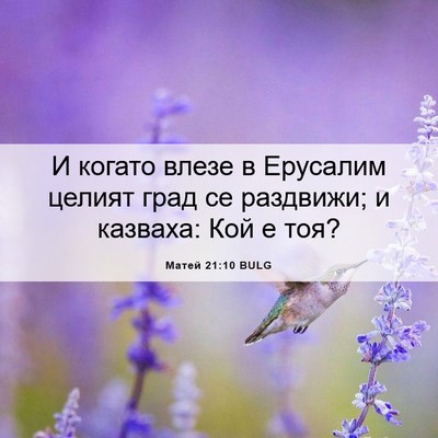 Picture 06 - Матей 21:10 BULG - И когато влезе в Ерусалим - Bible Verse Picture