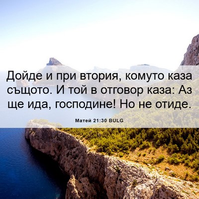 Picture 06 - Матей 21:30 BULG - Дойде и при втория, комуто - Bible Verse Picture