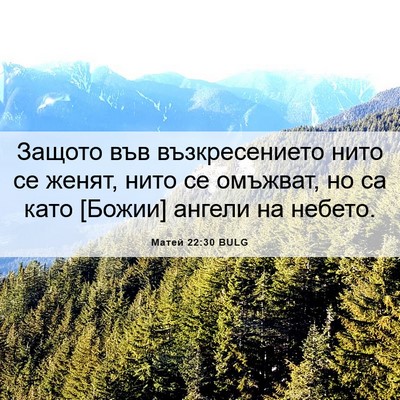 Picture 06 - Матей 22:30 BULG - Защото във възкресението - Bible Verse Picture