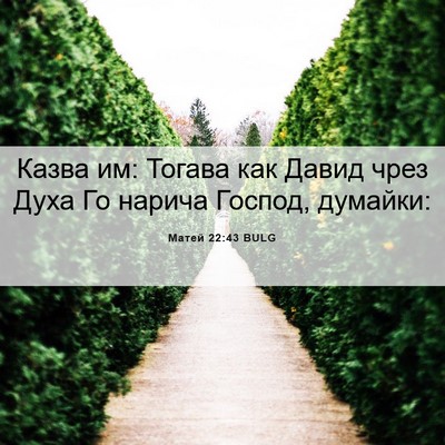 Picture 06 - Матей 22:43 BULG - Казва им: Тогава как Давид - Bible Verse Picture