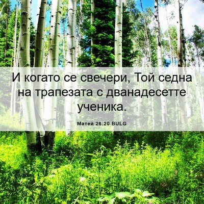 Picture 06 - Матей 26:20 BULG - И когато се свечери, Той - Bible Verse Picture