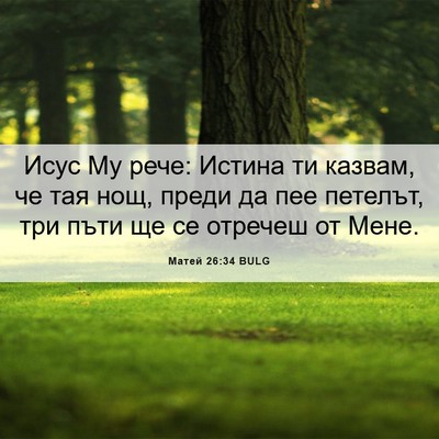 Picture 06 - Матей 26:34 BULG - Исус Му рече: Истина ти - Bible Verse Picture