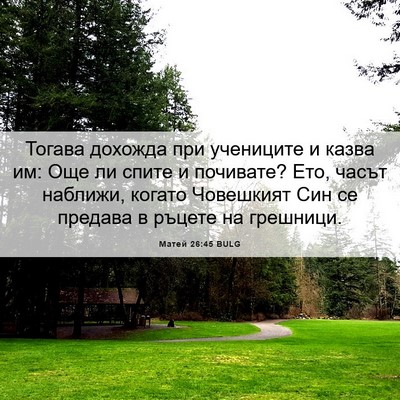 Picture 06 - Матей 26:45 BULG - Тогава дохожда при - Bible Verse Picture