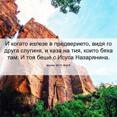 Picture 06 - Матей 26:71 BULG - И когато излезе в - Bible Verse Picture