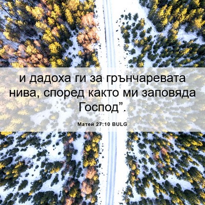Picture 06 - Матей 27:10 BULG - и дадоха ги за - Bible Verse Picture