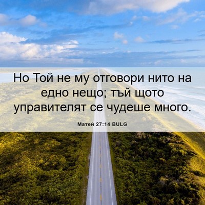 Picture 06 - Матей 27:14 BULG - Но Той не му отговори нито - Bible Verse Picture