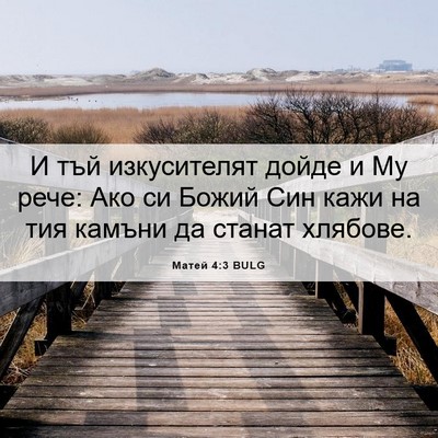 Picture 06 - Матей 4:3 BULG - И тъй изкусителят дойде и - Bible Verse Picture