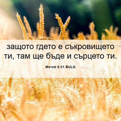 Picture 06 - Матей 6:21 BULG - защото гдето е съкровището - Bible Verse Picture