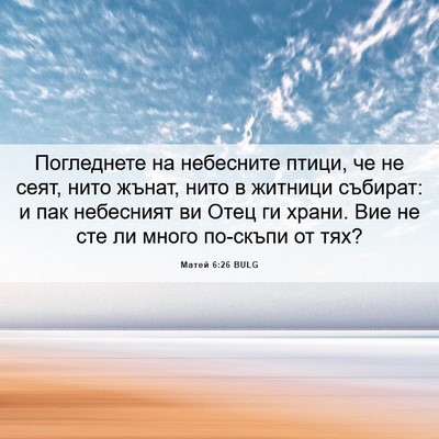Picture 06 - Матей 6:26 BULG - Погледнете на небесните - Bible Verse Picture