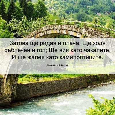 Picture 06 - Михей 1:8 BULG - Затова ще ридая и плача, Ще - Bible Verse Picture
