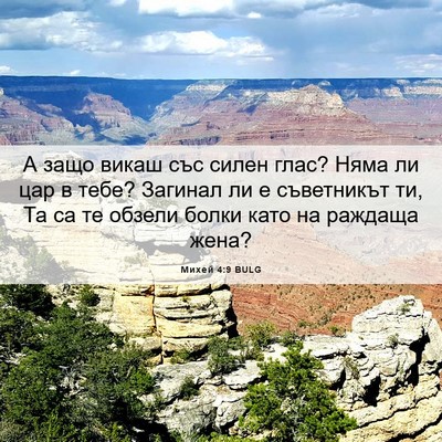 Picture 06 - Михей 4:9 BULG - А защо викаш със силен - Bible Verse Picture
