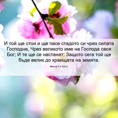 Picture 06 - Михей 5:4 BULG - И той ще стои и ще пасе - Bible Verse Picture