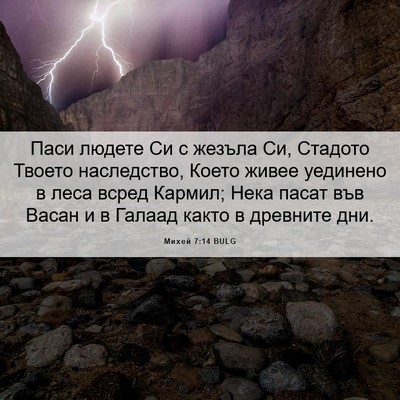 Picture 06 - Михей 7:14 BULG - Паси людете Си с жезъла Си, - Bible Verse Picture