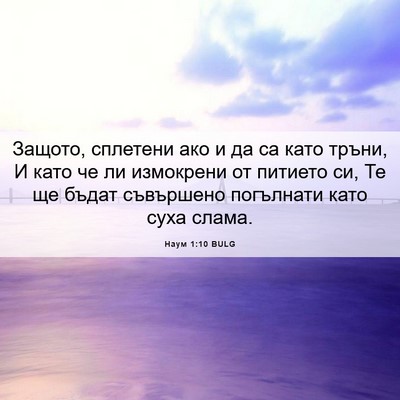 Picture 06 - Наум 1:10 BULG - Защото, сплетени ако и да - Bible Verse Picture