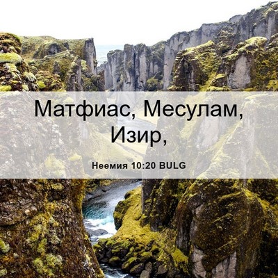 Picture 06 - Неемия 10:20 BULG - Матфиас, Месулам, - Bible Verse Picture