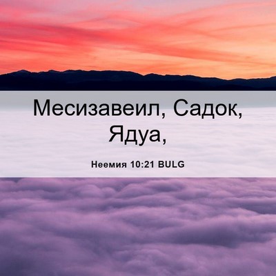 Picture 06 - Неемия 10:21 BULG - Месизавеил, Садок, - Bible Verse Picture