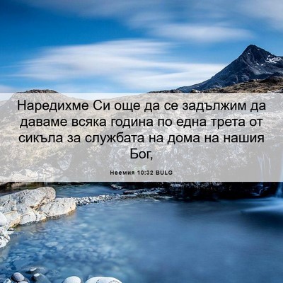 Picture 06 - Неемия 10:32 BULG - Наредихме Си още да се - Bible Verse Picture