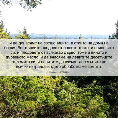 Picture 06 - Неемия 10:37 BULG - и да донасяме на - Bible Verse Picture