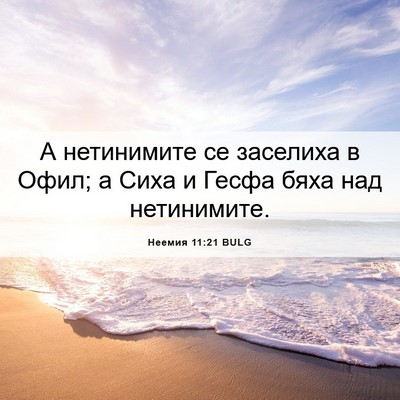 Picture 06 - Неемия 11:21 BULG - А нетинимите се заселиха в - Bible Verse Picture