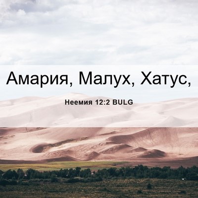 Picture 06 - Неемия 12:2 BULG - Амария, Малух, - Bible Verse Picture