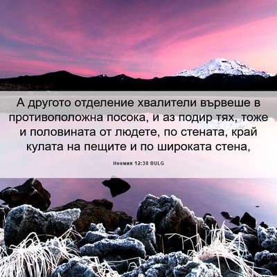 Picture 06 - Неемия 12:38 BULG - А другото отделение - Bible Verse Picture