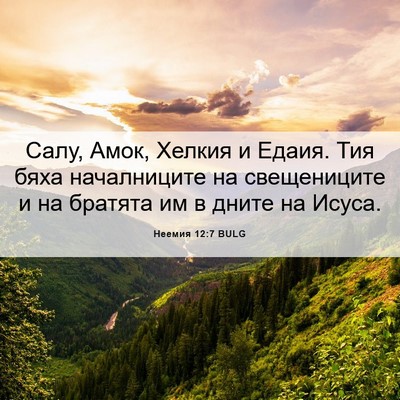 Picture 06 - Неемия 12:7 BULG - Салу, Амок, Хелкия и Едаия. - Bible Verse Picture