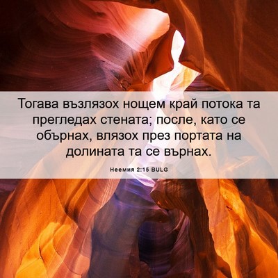 Picture 06 - Неемия 2:15 BULG - Тогава възлязох нощем край - Bible Verse Picture