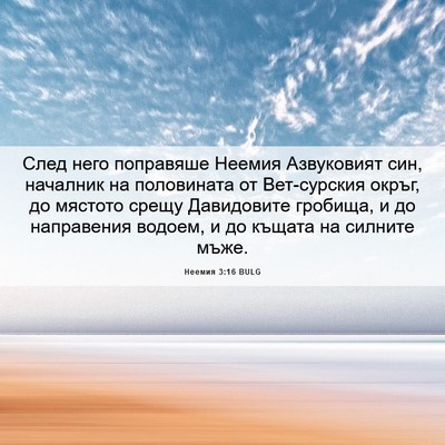 Picture 06 - Неемия 3:16 BULG - След него поправяше Неемия - Bible Verse Picture