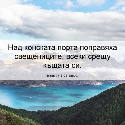 Picture 06 - Неемия 3:28 BULG - Над конската порта - Bible Verse Picture