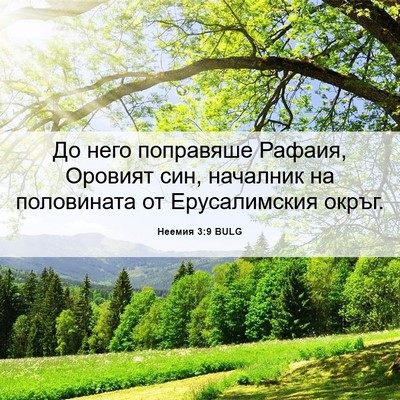 Picture 06 - Неемия 3:9 BULG - До него поправяше Рафаия, - Bible Verse Picture
