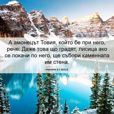 Picture 06 - Неемия 4:3 BULG - А амонецът Товия, който бе - Bible Verse Picture
