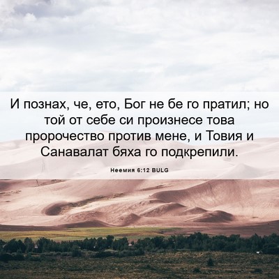 Picture 06 - Неемия 6:12 BULG - И познах, че, ето, Бог не бе - Bible Verse Picture