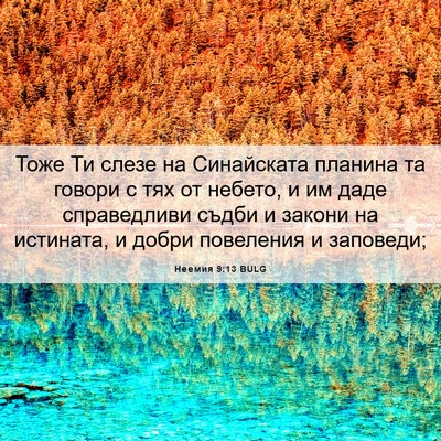 Picture 06 - Неемия 9:13 BULG - Тоже Ти слезе на - Bible Verse Picture