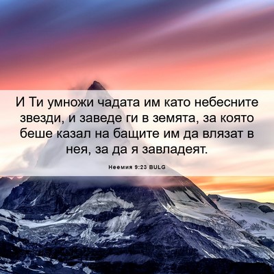 Picture 06 - Неемия 9:23 BULG - И Ти умножи чадата им като - Bible Verse Picture