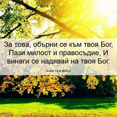 Picture 06 - Осия 12:6 BULG - За това, обърни се към твоя - Bible Verse Picture