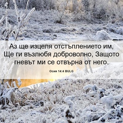 Picture 06 - Осия 14:4 BULG - Аз ще изцеля отстъплението - Bible Verse Picture