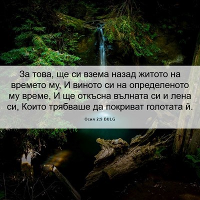 Picture 06 - Осия 2:9 BULG - За това, ще си взема назад - Bible Verse Picture