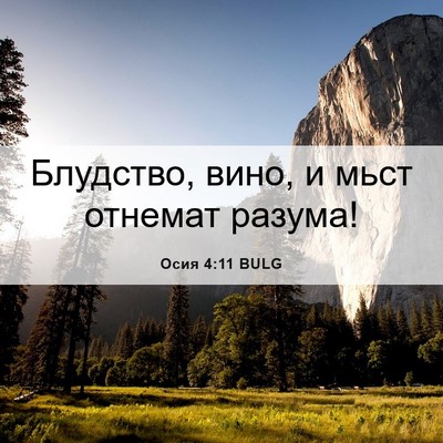 Picture 06 - Осия 4:11 BULG - Блудство, вино, и мьст - Bible Verse Picture