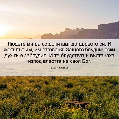 Picture 06 - Осия 4:12 BULG - Людете ми да се допитват до - Bible Verse Picture