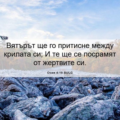 Picture 06 - Осия 4:19 BULG - Вятърът ще го притисне - Bible Verse Picture