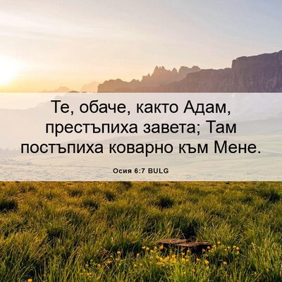 Picture 06 - Осия 6:7 BULG - Те, обаче, както Адам, - Bible Verse Picture