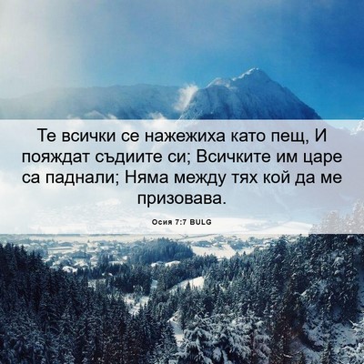 Picture 06 - Осия 7:7 BULG - Те всички се нажежиха като - Bible Verse Picture