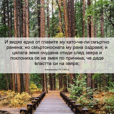 Picture 06 - Откровение 13:3 BULG - И видях една от главите му - Bible Verse Picture