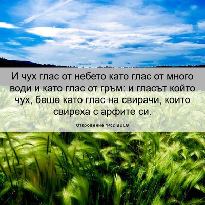 Picture 06 - Откровение 14:2 BULG - И чух глас от небето като - Bible Verse Picture