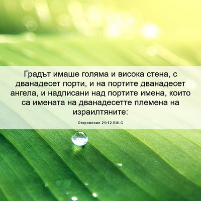 Picture 06 - Откровение 21:12 BULG - Градът имаше голяма и - Bible Verse Picture