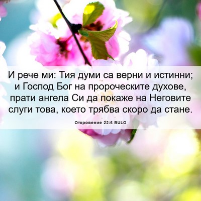 Picture 06 - Откровение 22:6 BULG - И рече ми: Тия думи са верни - Bible Verse Picture