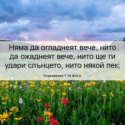 Picture 06 - Откровение 7:16 BULG - Няма да огладнеят вече, - Bible Verse Picture
