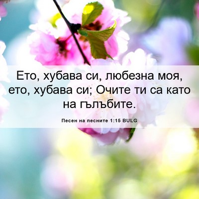 Picture 06 - Песен на песните 1:15 BULG - Ето, хубава си, любезна моя, - Bible Verse Picture